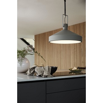 Industrialna lampa wisząca Jojo szara 55cm w kuchni